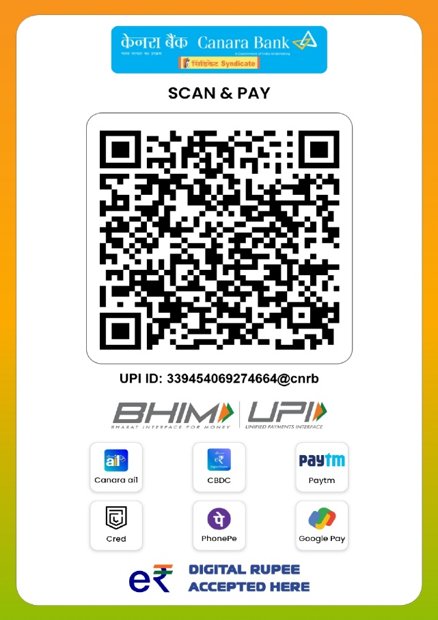 Institute bank QR details for payment